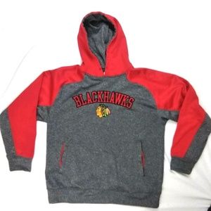 nhl unisex blackhawks hoodie sweater medium grey